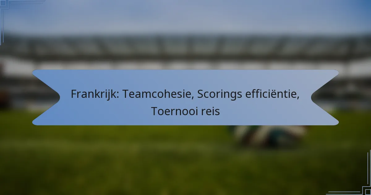 Frankrijk: Teamcohesie, Scorings efficiëntie, Toernooi reis