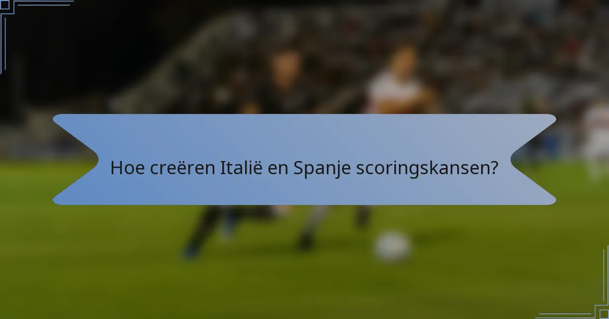Hoe creëren Italië en Spanje scoringskansen?