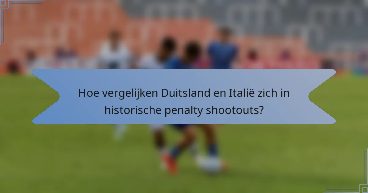 Hoe vergelijken Duitsland en Italië zich in historische penalty shootouts?